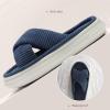 imageNineCiFun Womens House Slippers Open Toe Slide Slippers for Women Summer Slippers Memory Foam House Shoes with Cross Band Platform Slippers for Indoor and Outdoor UseNavy