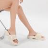 imageNineCiFun Womens Platform Sandals Low Wedge Sandals Open Toe Slide Sandals With Adjustable BuckleBeige