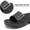 imageNineCiFun Womens Platform Sandals Low Wedge Sandals Open Toe Slide Sandals With Adjustable BuckleBlack