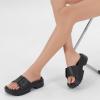 imageNineCiFun Womens Platform Sandals Low Wedge Sandals Open Toe Slide Sandals With Adjustable BuckleBlack