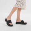 imageNineCiFun Womens Platform Sandals Low Wedge Sandals Open Toe Slide Sandals With Adjustable BuckleBlack