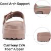 imageNineCiFun Womens Platform Sandals Low Wedge Sandals Open Toe Slide Sandals With Adjustable BuckleLatte
