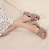 imageNineCiFun Womens Platform Sandals Low Wedge Sandals Open Toe Slide Sandals With Adjustable BuckleLatte