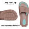imageNineCiFun Womens Platform Sandals Low Wedge Sandals Open Toe Slide Sandals With Adjustable BuckleLatte