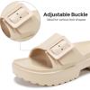 imageNineCiFun Womens Platform Sandals Low Wedge Sandals Open Toe Slide Sandals With Adjustable BuckleSand