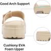 imageNineCiFun Womens Platform Sandals Low Wedge Sandals Open Toe Slide Sandals With Adjustable BuckleSand