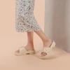 imageNineCiFun Womens Platform Sandals Low Wedge Sandals Open Toe Slide Sandals With Adjustable BuckleSand