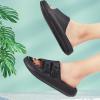 imageNineCiFun Womens Slide Sandals for Comfortable Soft Cloud Slides  Adjustable NonSlip Flat Sandals for Women and Men  Slip On Slippers Pillow SlippersBlack