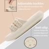 imageNineCiFun Womens Slide Sandals for Comfortable Soft Cloud Slides  Adjustable NonSlip Flat Sandals for Women and Men  Slip On Slippers Pillow SlippersBeige