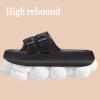 imageNineCiFun Womens Slide Sandals for Comfortable Soft Cloud Slides  Adjustable NonSlip Flat Sandals for Women and Men  Slip On Slippers Pillow SlippersBlack