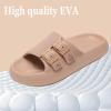 imageNineCiFun Womens Slide Sandals for Comfortable Soft Cloud Slides  Adjustable NonSlip Flat Sandals for Women and Men  Slip On Slippers Pillow SlippersBrown
