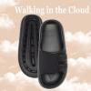 imageNineCiFun Womens Slide Sandals for Comfortable Soft Cloud Slides  Adjustable NonSlip Flat Sandals for Women and Men  Slip On Slippers Pillow SlippersBlack