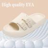 imageNineCiFun Womens Slide Sandals for Comfortable Soft Cloud Slides  Adjustable NonSlip Flat Sandals for Women and Men  Slip On Slippers Pillow SlippersBeige