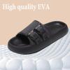 imageNineCiFun Womens Slide Sandals for Comfortable Soft Cloud Slides  Adjustable NonSlip Flat Sandals for Women and Men  Slip On Slippers Pillow SlippersBlack