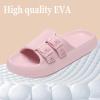imageNineCiFun Womens Slide Sandals for Comfortable Soft Cloud Slides  Adjustable NonSlip Flat Sandals for Women and Men  Slip On Slippers Pillow SlippersPink