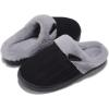 imageNineCiFun Womens Slip on Fuzzy House Slippers Memory Foam Slippers Scuff Outdoor Indoor Warm Plush Bedroom Shoes with Faux Fur LiningBlack Grey
