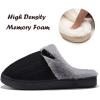 imageNineCiFun Womens Slip on Fuzzy House Slippers Memory Foam Slippers Scuff Outdoor Indoor Warm Plush Bedroom Shoes with Faux Fur LiningBlack Grey