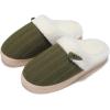 imageNineCiFun Womens Slip on Fuzzy House Slippers Memory Foam Slippers Scuff Outdoor Indoor Warm Plush Bedroom Shoes with Faux Fur LiningGreen