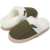 imageNineCiFun Womens Slip on Fuzzy House Slippers Memory Foam Slippers Scuff Outdoor Indoor Warm Plush Bedroom Shoes with Faux Fur LiningGreen