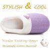 imageNineCiFun Womens Slippers Scuff Comfy Lightweight House Shoes Slip on Memory Foam Bedroom Slippers Indoor Outdoor Home Shoes with Soft Terry LiningPurple