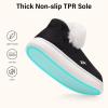 imageNineCiFun Womens Suede Bootie Slippers Warm Fuzzy Slippers with Faux Fur Lining Cozy Memory Foam Indoor House ShoesBlack