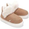 imageNineCiFun Womens Suede Bootie Slippers Warm Fuzzy Slippers with Faux Fur Lining Cozy Memory Foam Indoor House ShoesCamel
