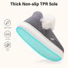 imageNineCiFun Womens Suede Bootie Slippers Warm Fuzzy Slippers with Faux Fur Lining Cozy Memory Foam Indoor House ShoesGrey