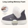 imageNineCiFun Womens Suede Bootie Slippers Warm Fuzzy Slippers with Faux Fur Lining Cozy Memory Foam Indoor House ShoesGrey