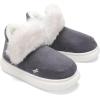 imageNineCiFun Womens Suede Bootie Slippers Warm Fuzzy Slippers with Faux Fur Lining Cozy Memory Foam Indoor House ShoesGrey