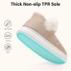 imageNineCiFun Womens Suede Bootie Slippers Warm Fuzzy Slippers with Faux Fur Lining Cozy Memory Foam Indoor House ShoesKhaki