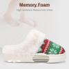 imageNineCiFun Womens Warm House Slippers Memory Foam House Fuzzy Cute Christmas Slippers Ladies Bedroom Slippers Gift For WomenGreen Red