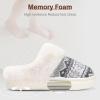 imageNineCiFun Womens Warm House Slippers Memory Foam House Fuzzy Cute Christmas Slippers Ladies Bedroom Slippers Gift For WomenWhite Grey
