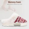 imageNineCiFun Womens Warm House Slippers Memory Foam House Fuzzy Cute Christmas Slippers Ladies Bedroom Slippers Gift For WomenWhite Red