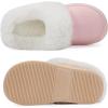 imageNineCiFun Womens and Mens Suede House Slippers Slip on Fuzzy Slippers with Faux Fur Lining Indoor Outdoor Home Shoes with Rubber SoleBaby Pink