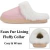 imageNineCiFun Womens and Mens Suede House Slippers Slip on Fuzzy Slippers with Faux Fur Lining Indoor Outdoor Home Shoes with Rubber SoleBaby Pink