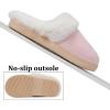 imageNineCiFun Womens and Mens Suede House Slippers Slip on Fuzzy Slippers with Faux Fur Lining Indoor Outdoor Home Shoes with Rubber SoleBaby Pink