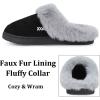 imageNineCiFun Womens and Mens Suede House Slippers Slip on Fuzzy Slippers with Faux Fur Lining Indoor Outdoor Home Shoes with Rubber SoleBlack