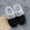 imageNineCiFun Womens and Mens Suede House Slippers Slip on Fuzzy Slippers with Faux Fur Lining Indoor Outdoor Home Shoes with Rubber SoleBlack