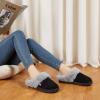 imageNineCiFun Womens and Mens Suede House Slippers Slip on Fuzzy Slippers with Faux Fur Lining Indoor Outdoor Home Shoes with Rubber SoleBlack