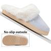 imageNineCiFun Womens and Mens Suede House Slippers Slip on Fuzzy Slippers with Faux Fur Lining Indoor Outdoor Home Shoes with Rubber SoleBlue