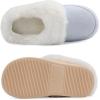 imageNineCiFun Womens and Mens Suede House Slippers Slip on Fuzzy Slippers with Faux Fur Lining Indoor Outdoor Home Shoes with Rubber SoleBlue