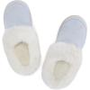 imageNineCiFun Womens and Mens Suede House Slippers Slip on Fuzzy Slippers with Faux Fur Lining Indoor Outdoor Home Shoes with Rubber SoleBlue