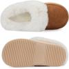 imageNineCiFun Womens and Mens Suede House Slippers Slip on Fuzzy Slippers with Faux Fur Lining Indoor Outdoor Home Shoes with Rubber SoleBrown