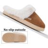 imageNineCiFun Womens and Mens Suede House Slippers Slip on Fuzzy Slippers with Faux Fur Lining Indoor Outdoor Home Shoes with Rubber SoleBrown