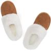 imageNineCiFun Womens and Mens Suede House Slippers Slip on Fuzzy Slippers with Faux Fur Lining Indoor Outdoor Home Shoes with Rubber SoleBrown