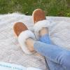 imageNineCiFun Womens and Mens Suede House Slippers Slip on Fuzzy Slippers with Faux Fur Lining Indoor Outdoor Home Shoes with Rubber SoleBrown