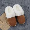 imageNineCiFun Womens and Mens Suede House Slippers Slip on Fuzzy Slippers with Faux Fur Lining Indoor Outdoor Home Shoes with Rubber SoleBrown