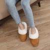 imageNineCiFun Womens and Mens Suede House Slippers Slip on Fuzzy Slippers with Faux Fur Lining Indoor Outdoor Home Shoes with Rubber SoleCamel