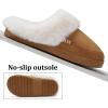 imageNineCiFun Womens and Mens Suede House Slippers Slip on Fuzzy Slippers with Faux Fur Lining Indoor Outdoor Home Shoes with Rubber SoleCamel