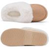 imageNineCiFun Womens and Mens Suede House Slippers Slip on Fuzzy Slippers with Faux Fur Lining Indoor Outdoor Home Shoes with Rubber SoleChestnut